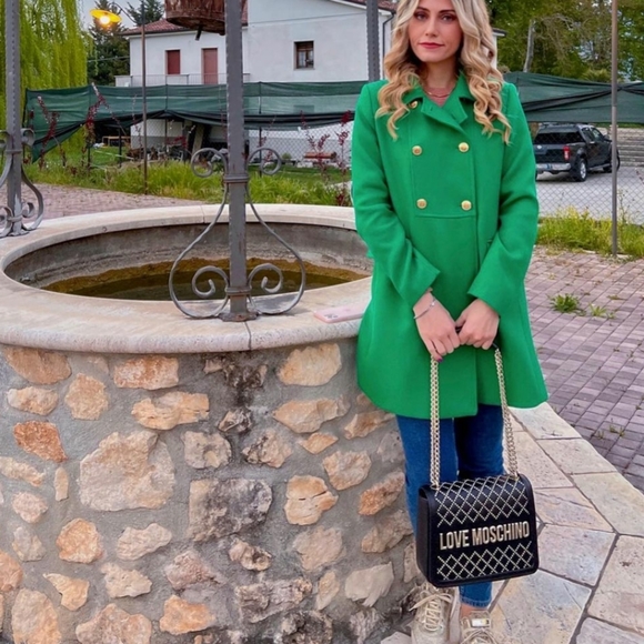 ZARA BUTTONED TAILORED COAT GREEN COLOR Bloggers favorite - Picture 2 of 16